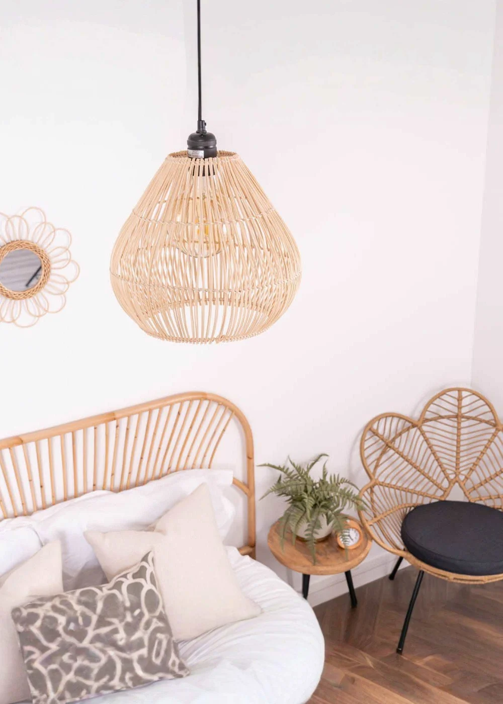 ValueLights Vine Natural Rattan Easy Fit Ceiling Lampshade - One Size Image 1