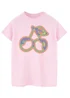 Spiral Galaxy Cherries Pride Pink Boyfriend Fit Graphic T-Shirt - S Image 1