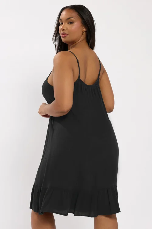 Yours Curve Black Crinkle Mini Dress - 20 Image 4