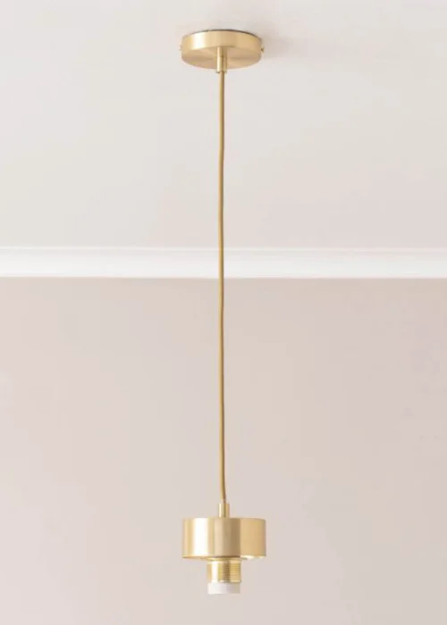 ValueLights Brianna Brushed Gold Cap Adjustable Pendant Ceiling Light - One Size Image 1