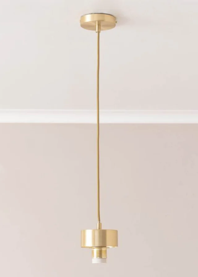 ValueLights Brianna Brushed Gold Cap Adjustable Pendant Ceiling Light