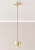 ValueLights Brianna Brushed Gold Cap Adjustable Pendant Ceiling Light - One Size Image 1
