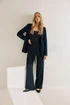 Long Tall Sally Navy Blue Double Belt Tie Trousers - Size 12, Leg 36 Image 1