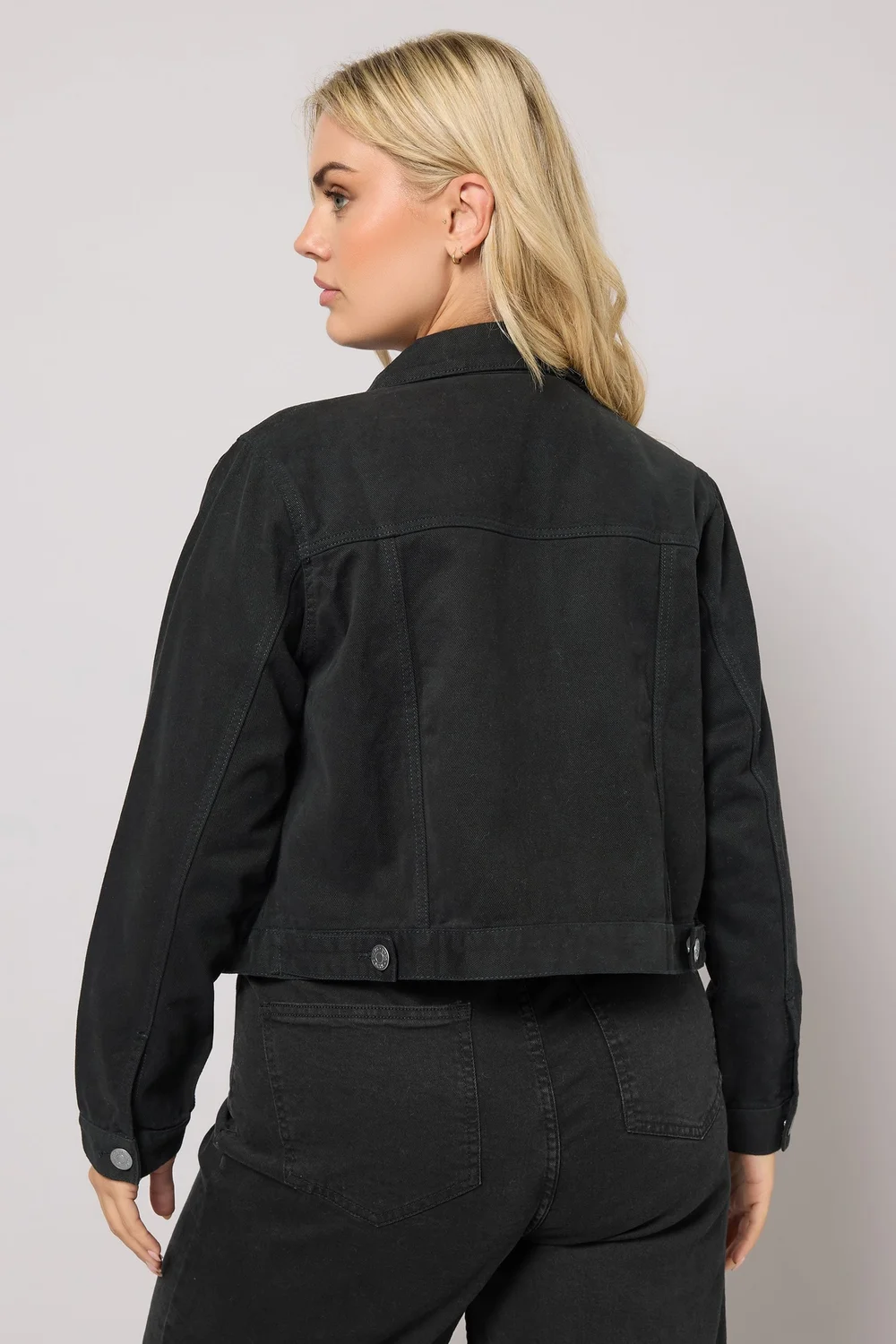 Yours Curve Black Denim Jacket - 26-28 Image 3