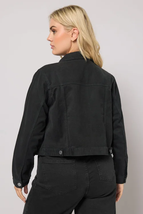 Yours Curve Black Denim Jacket - 26-28 Image 3