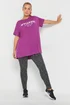 Yours Active Curve Purple Wellness Club Slogan Top - Size 30-32 Image 4