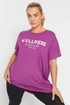 Yours Active Curve Purple Wellness Club Slogan Top - Size 30-32 Image 2