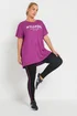 Yours Active Curve Purple Wellness Club Slogan Top - Size 30-32 Image 3