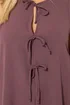 Yours Curve Purple Tie Front Smock Vest Top - Size 30-32 Image 4