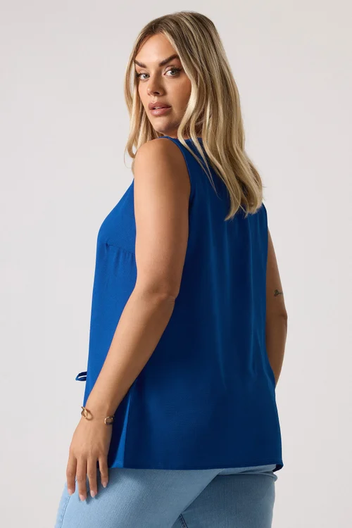 Yours Curve Cobalt Blue Bow Tie Front Waistcoat - Size 20 Image 3