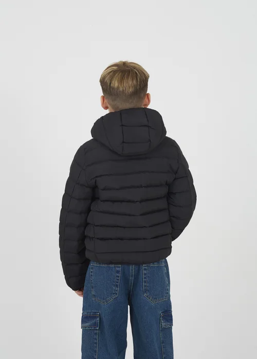 Brave Soul Black Hooded Puffer Jacket (7-13 yrs) - Age 11-12 Years Image 2