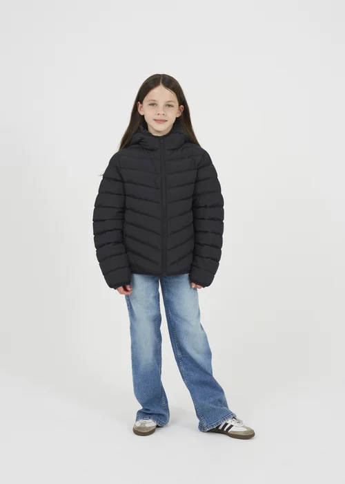 Brave Soul Black Hooded Padded Jacket (7-13 yrs) - Age 7-8 Years Image 3