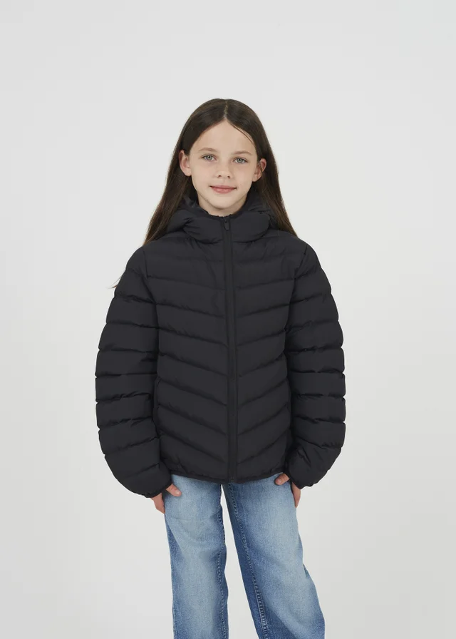 Brave Soul Black Hooded Padded Jacket (7-13 yrs)
