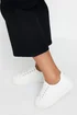 Yours White Quilted Design Trainers In Wide E Fit - 8 Extra Wide Image 1