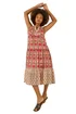 Roman Red Border Print Smock Dress - 16 Image 2