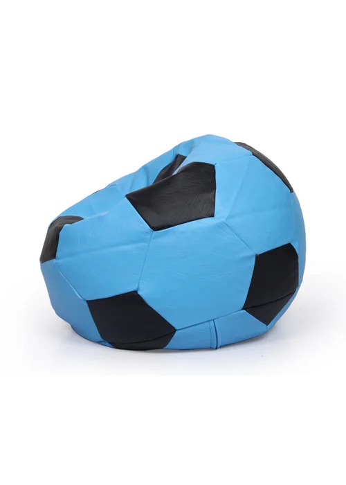 Kaikoo Blue-Black Faux Leather football beanbag - One Size Image 3