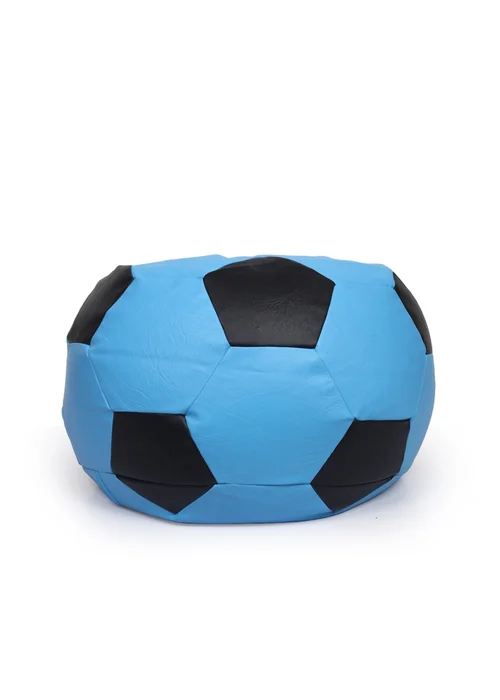 Kaikoo Blue-Black Faux Leather football beanbag - One Size Image 4