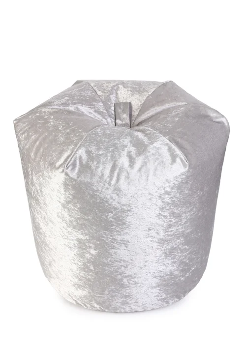 Kaikoo Silver Crushed Velvet Beanbag - One Size Image 1