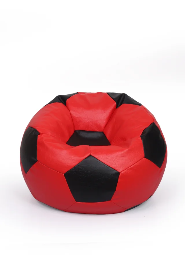 Kaikoo Red-Black Faux Leather Football Beanbag