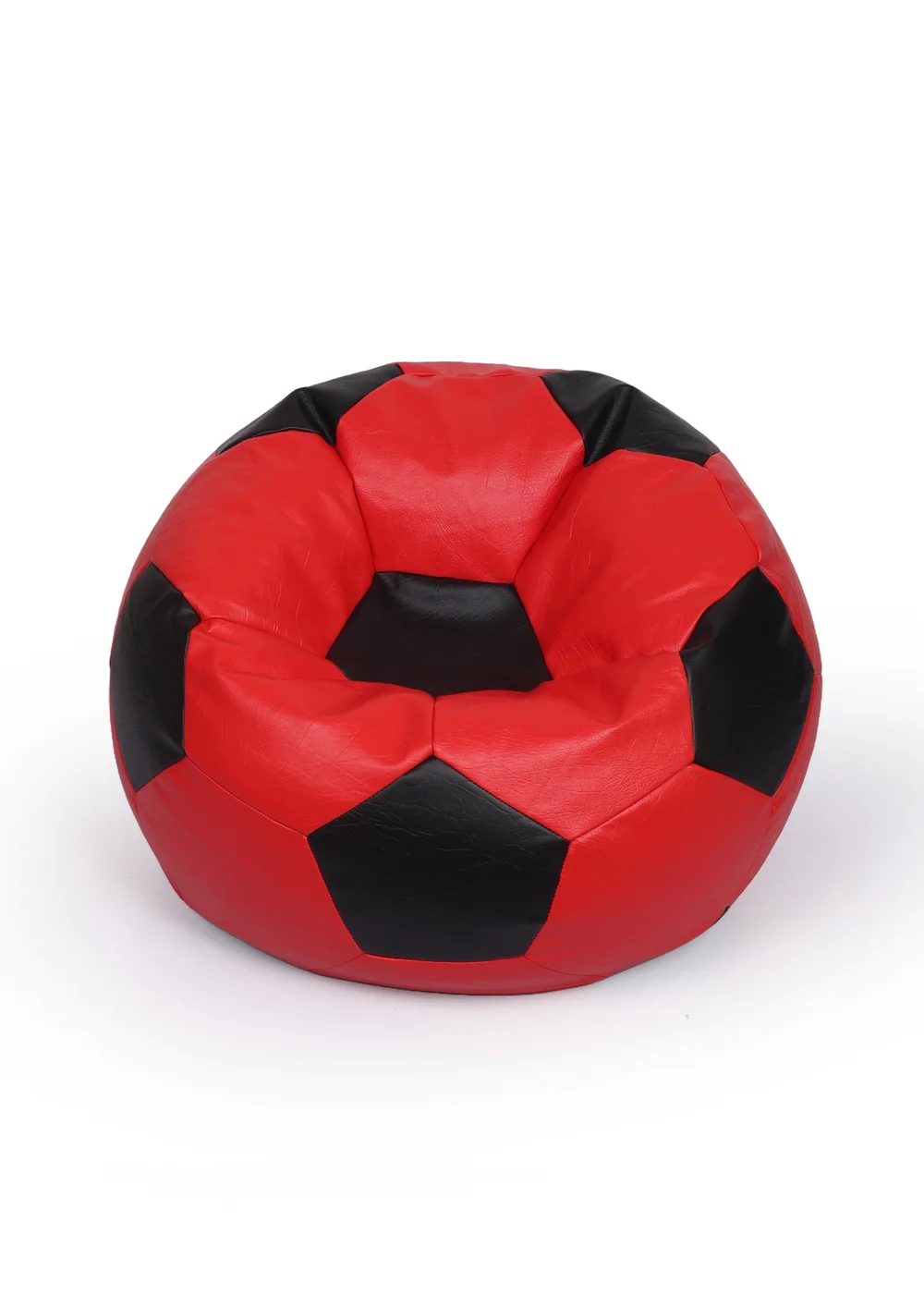 Kaikoo Red-Black Faux Leather Football Beanbag - One Size Image 1