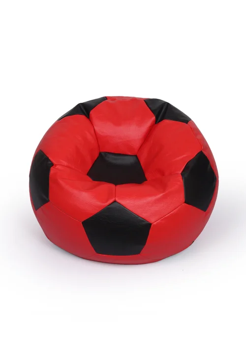 Kaikoo Red-Black Faux Leather Football Beanbag - One Size Image 1