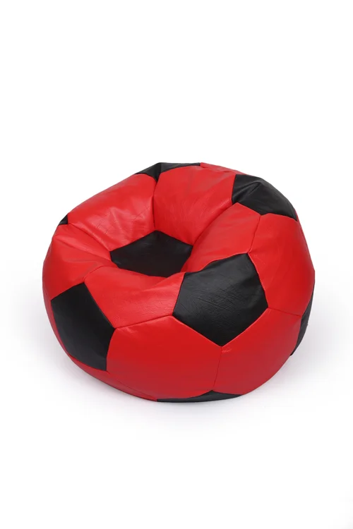 Kaikoo Red-Black Faux Leather Football Beanbag - One Size Image 3