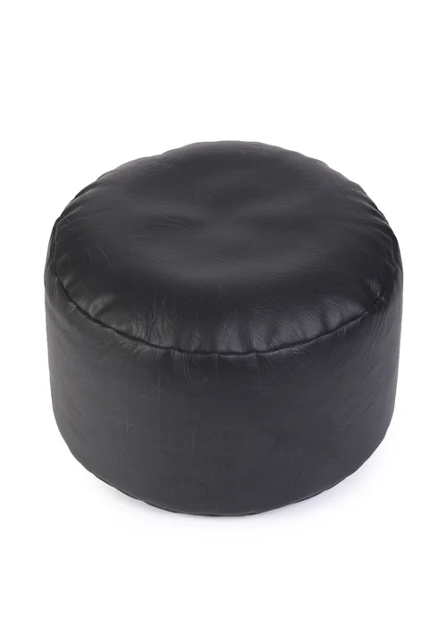 Kaikoo Black Faux Leather Footstool - One Size Image 2