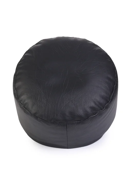 Kaikoo Black Faux Leather Footstool - One Size Image 3