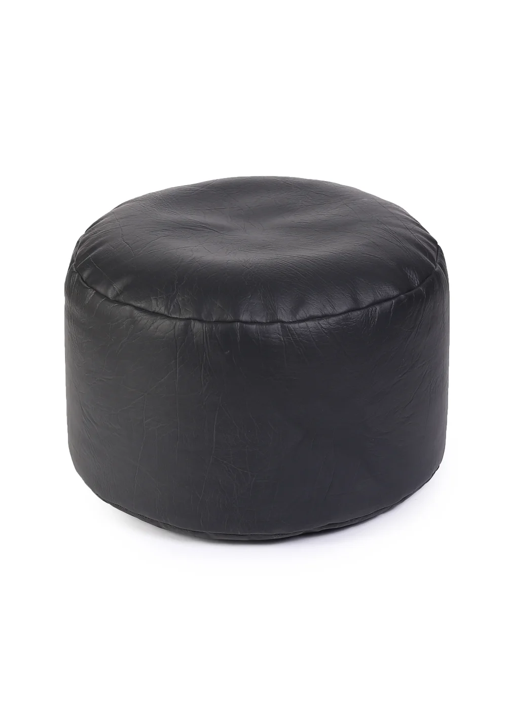 Kaikoo Black Faux Leather Footstool - One Size Image 1