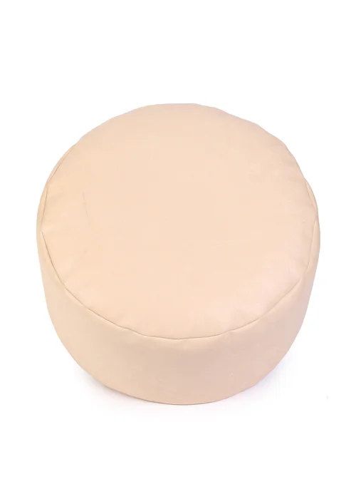 Kaikoo Cream Faux Leather Footstool - One Size Image 3
