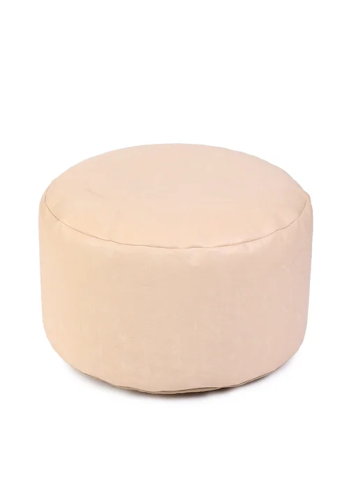 Kaikoo Cream Faux Leather Footstool - One Size Image 1