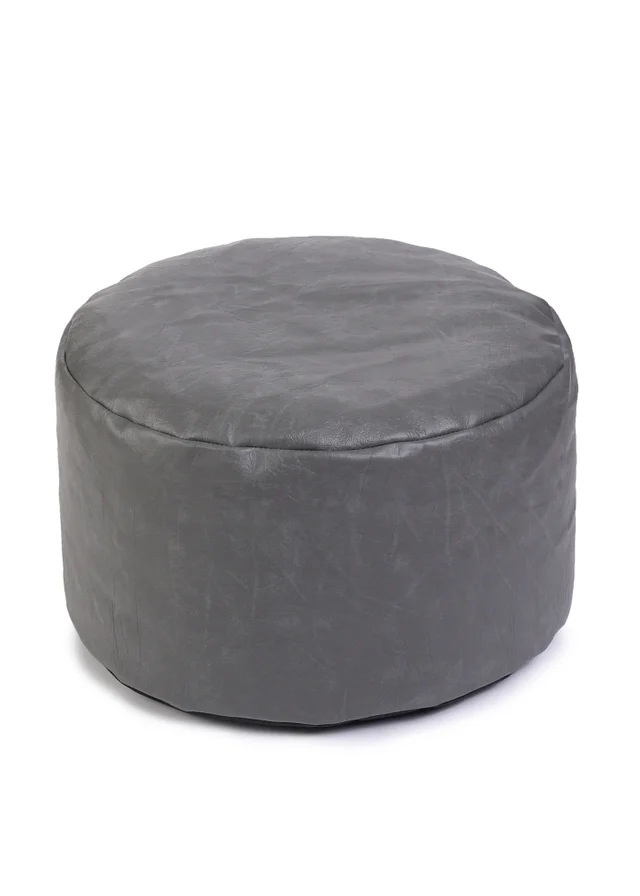 Kaikoo Grey Faux Leather Footstool