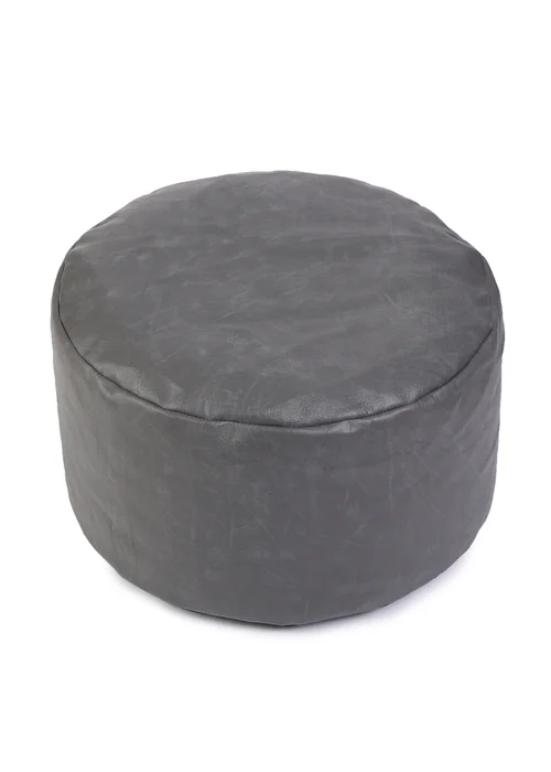 Kaikoo Grey Faux Leather Footstool - One Size Image 2
