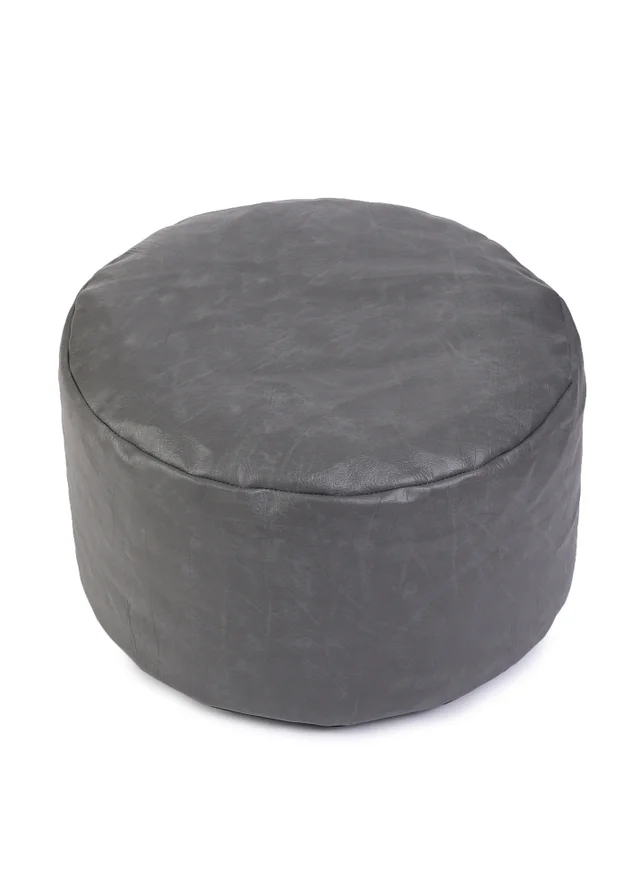 Kaikoo Grey Faux Leather Footstool