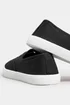 Yours Black Canvas Slip On Trainers In Wide E Fit - 4 Wide Image 4