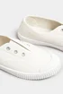 Yours Cream Canvas Slip On Trainers In Wide E Fit - 5 Wide Image 5