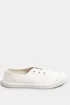 Yours Cream Canvas Slip On Trainers In Wide E Fit - 5 Wide Image 3