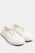 Yours Cream Canvas Slip On Trainers In Wide E Fit - 5 Wide Image 2
