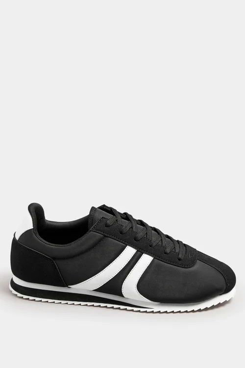 Yours Black Side Stripe Trainers in Extra Wide EEE Fit - 5 Extra Wide Image 3