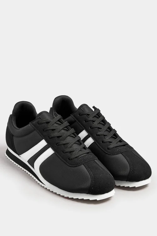 Yours Black Side Stripe Trainers in Extra Wide EEE Fit - 5 Extra Wide Image 2