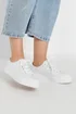 Yours White Canvas Trainers In Wide E & Extra Wide EEE Fit - 6 Extra Wide Image 1