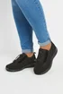 Yours Black Diamante Drawcord Trainers In Extra Wide EEE Fit - 9 Extra Wide Image 1