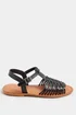 Yours Black Leather Woven Fisherman Sandals In Extra Wide EEE Fit - 7 Extra Wide Image 4