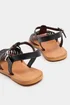 Yours Black Leather Woven Fisherman Sandals In Extra Wide EEE Fit - 7 Extra Wide Image 5
