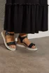 Yours Black Diamante Flatform Sandals In Wide Fit & Extra Wide Fit - 7 Extra Wide Image 1