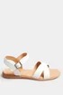 Yours White Cross Strap Sandals In Extra Wide Fit - 6 Extra Wide Image 3