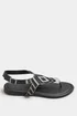 Yours Black Embellished T-Bar Sandals In Wide E Fit - 4 Extra Wide Image 3
