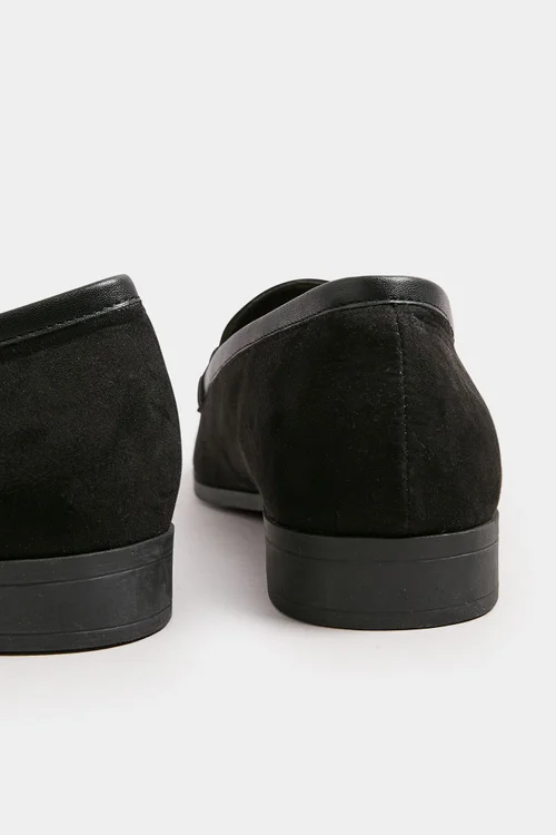 Yours Black Snaffle Loafer In Wide E Fit - 8 Wide Image 4
