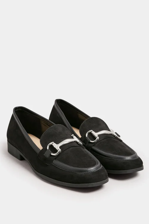 Yours Black Snaffle Loafer In Wide E Fit - 8 Wide Image 2