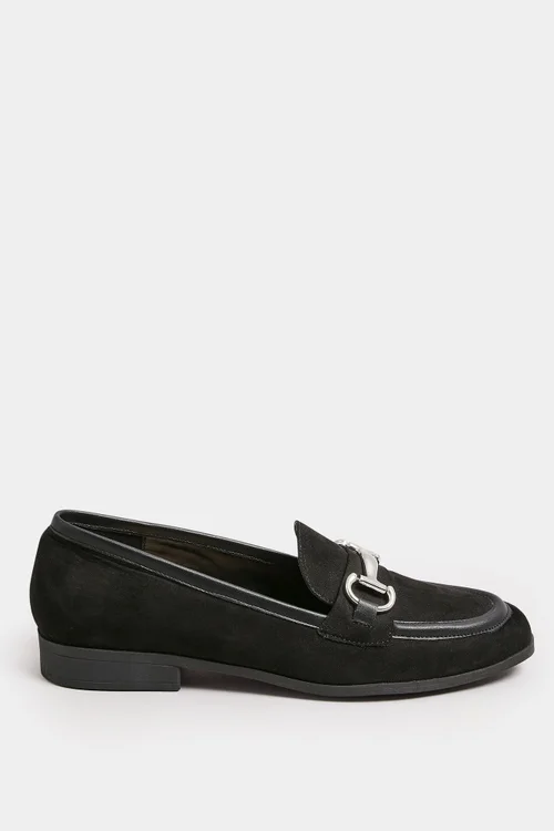 Yours Black Snaffle Loafer In Wide E Fit - 8 Wide Image 3